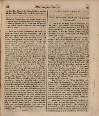 Allgemeine musikalische Zeitung Mittwoch 22. August 1832