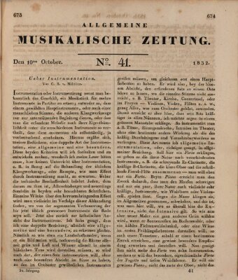 Allgemeine musikalische Zeitung Mittwoch 10. Oktober 1832