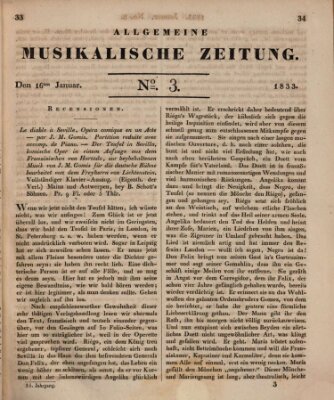 Allgemeine musikalische Zeitung Mittwoch 16. Januar 1833
