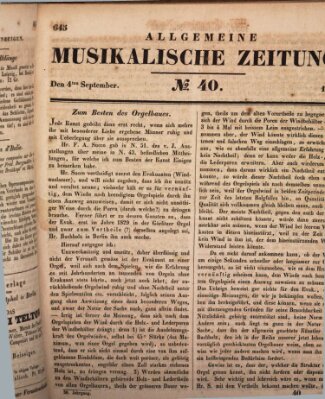Allgemeine musikalische Zeitung Montag 4. September 1837