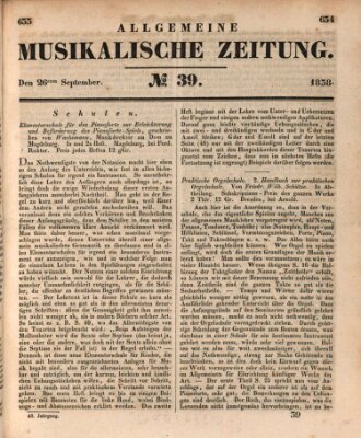 Allgemeine musikalische Zeitung Mittwoch 26. September 1838