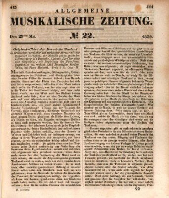 Allgemeine musikalische Zeitung Mittwoch 29. Mai 1839
