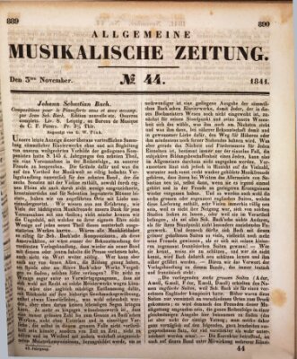 Allgemeine musikalische Zeitung Mittwoch 3. November 1841