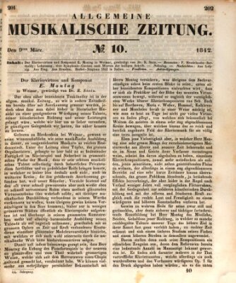 Allgemeine musikalische Zeitung Mittwoch 9. März 1842