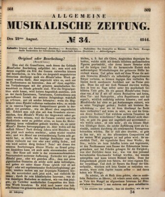 Allgemeine musikalische Zeitung Mittwoch 21. August 1844
