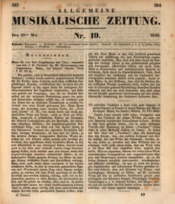 Allgemeine musikalische Zeitung Mittwoch 13. Mai 1846
