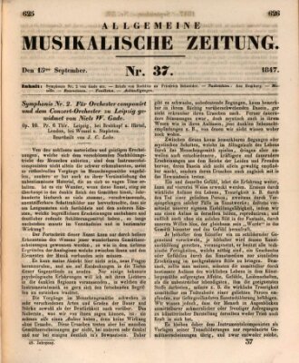 Allgemeine musikalische Zeitung Mittwoch 15. September 1847