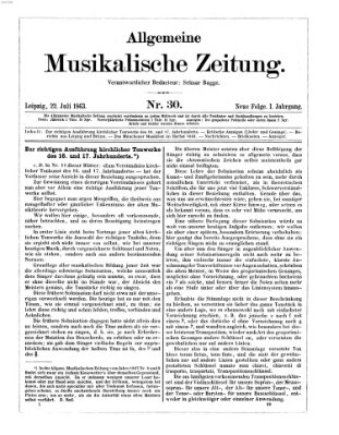 Allgemeine musikalische Zeitung Mittwoch 22. Juli 1863