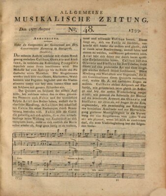 Allgemeine musikalische Zeitung Mittwoch 28. August 1799
