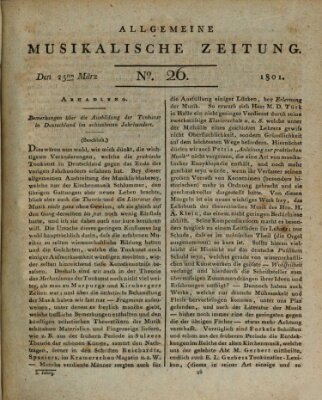 Allgemeine musikalische Zeitung Mittwoch 25. März 1801