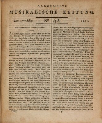Allgemeine musikalische Zeitung Mittwoch 15. Juli 1801