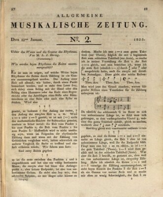 Allgemeine musikalische Zeitung Mittwoch 12. Januar 1825