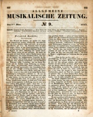 Allgemeine musikalische Zeitung Mittwoch 1. März 1843