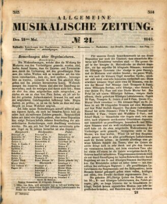 Allgemeine musikalische Zeitung Mittwoch 21. Mai 1845