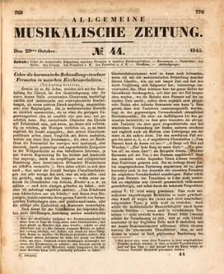 Allgemeine musikalische Zeitung Mittwoch 29. Oktober 1845