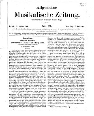 Allgemeine musikalische Zeitung Mittwoch 19. Oktober 1864
