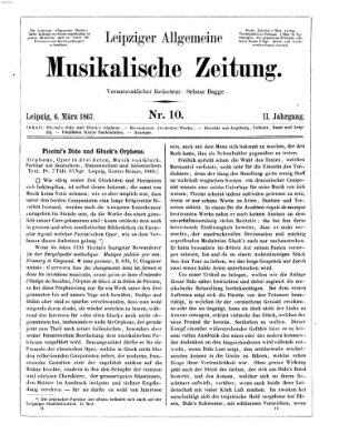 Leipziger allgemeine musikalische Zeitung (Allgemeine musikalische Zeitung) Mittwoch 6. März 1867