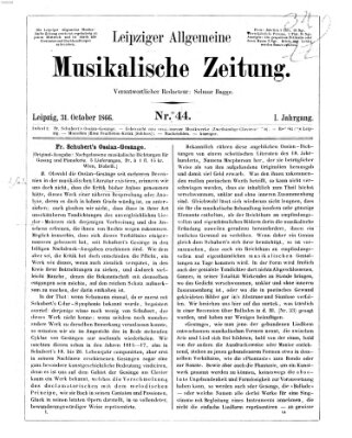 Leipziger allgemeine musikalische Zeitung (Allgemeine musikalische Zeitung) Mittwoch 31. Oktober 1866