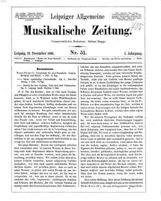 Leipziger allgemeine musikalische Zeitung (Allgemeine musikalische Zeitung) Mittwoch 19. Dezember 1866