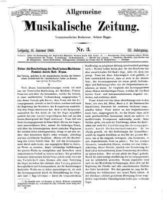 Leipziger allgemeine musikalische Zeitung (Allgemeine musikalische Zeitung) Mittwoch 15. Januar 1868
