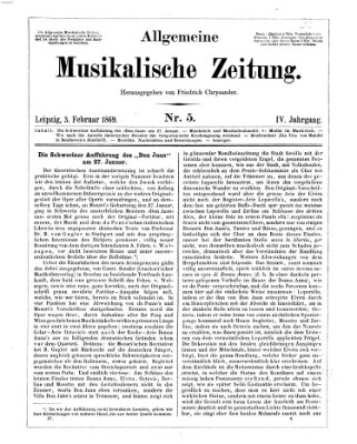 Allgemeine musikalische Zeitung Mittwoch 3. Februar 1869