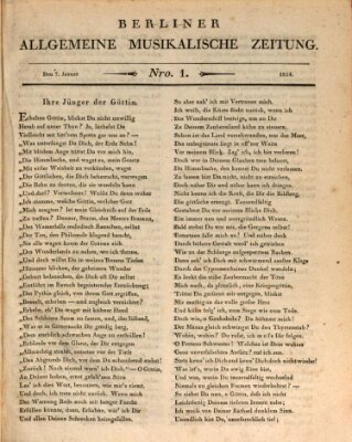 Berliner allgemeine musikalische Zeitung Mittwoch 7. Januar 1824