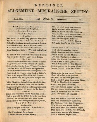 Berliner allgemeine musikalische Zeitung Mittwoch 3. März 1824