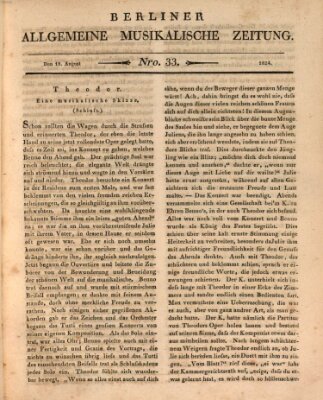 Berliner allgemeine musikalische Zeitung Mittwoch 18. August 1824