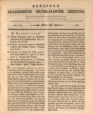 Berliner allgemeine musikalische Zeitung Mittwoch 7. Juni 1826
