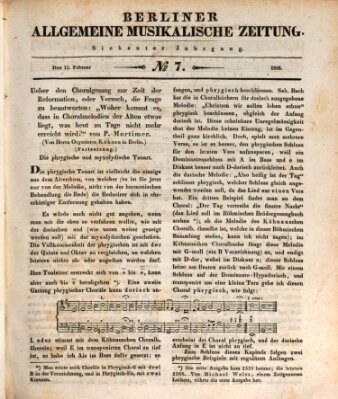 Berliner allgemeine musikalische Zeitung Samstag 13. Februar 1830