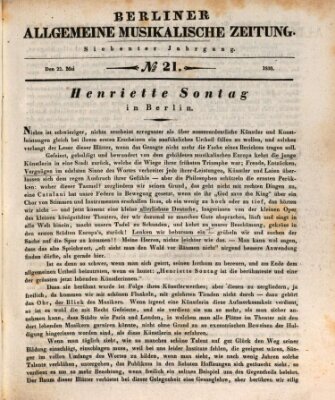 Berliner allgemeine musikalische Zeitung Samstag 22. Mai 1830