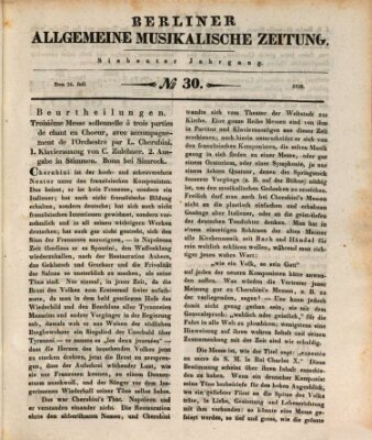 Berliner allgemeine musikalische Zeitung Samstag 24. Juli 1830