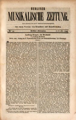 Berliner musikalische Zeitung Samstag 21. März 1846