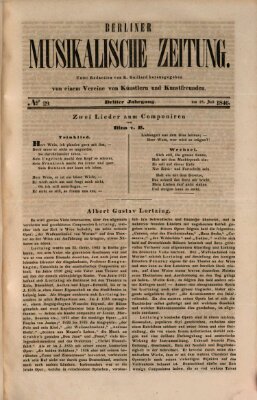 Berliner musikalische Zeitung Samstag 18. Juli 1846