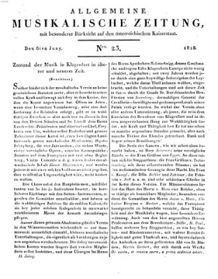 Allgemeine musikalische Zeitung Samstag 6. Juni 1818