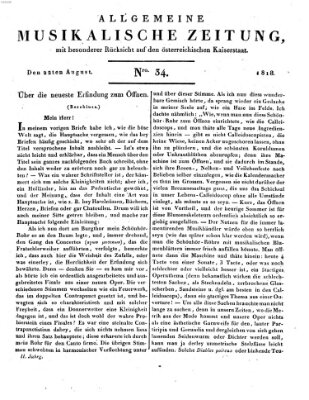 Allgemeine musikalische Zeitung Samstag 22. August 1818