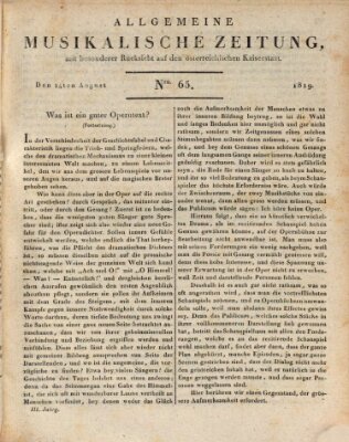 Allgemeine musikalische Zeitung Samstag 14. August 1819