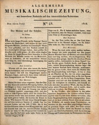 Allgemeine musikalische Zeitung Samstag 14. Juni 1823