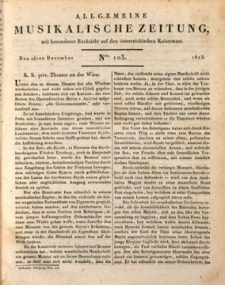 Allgemeine musikalische Zeitung Mittwoch 24. Dezember 1823