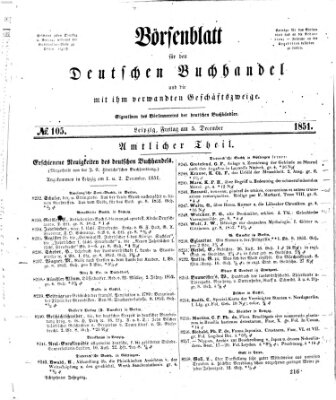 Börsenblatt für den deutschen Buchhandel Freitag 5. Dezember 1851