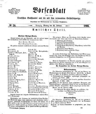 Börsenblatt für den deutschen Buchhandel Montag 26. Februar 1866