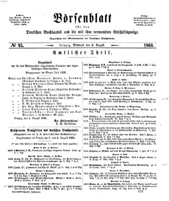 Börsenblatt für den deutschen Buchhandel Mittwoch 8. August 1866