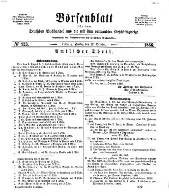 Börsenblatt für den deutschen Buchhandel Freitag 12. Oktober 1866