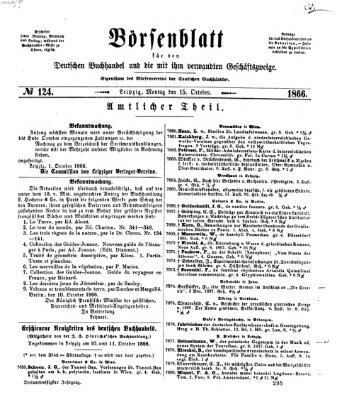 Börsenblatt für den deutschen Buchhandel Montag 15. Oktober 1866
