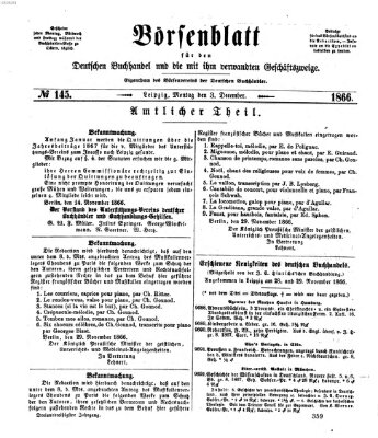Börsenblatt für den deutschen Buchhandel Montag 3. Dezember 1866