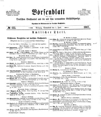Börsenblatt für den deutschen Buchhandel Samstag 1. Juni 1867