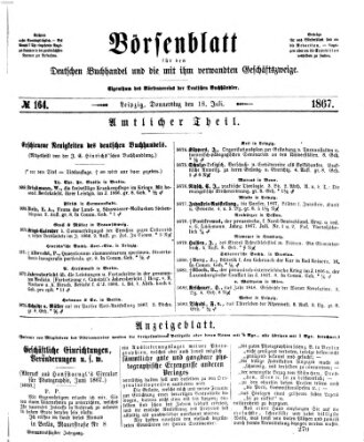 Börsenblatt für den deutschen Buchhandel Donnerstag 18. Juli 1867