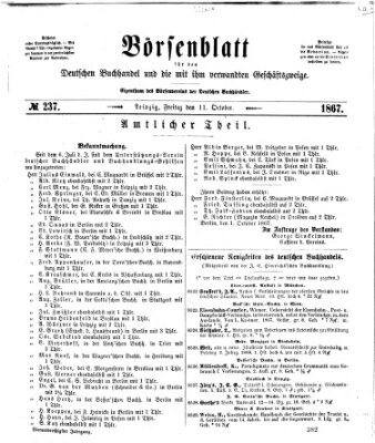Börsenblatt für den deutschen Buchhandel Freitag 11. Oktober 1867