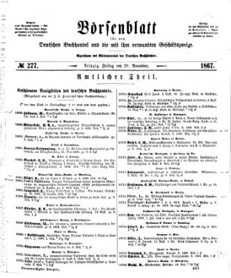 Börsenblatt für den deutschen Buchhandel Freitag 29. November 1867