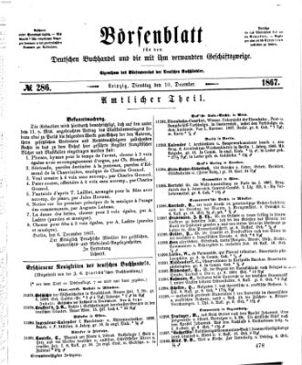 Börsenblatt für den deutschen Buchhandel Dienstag 10. Dezember 1867